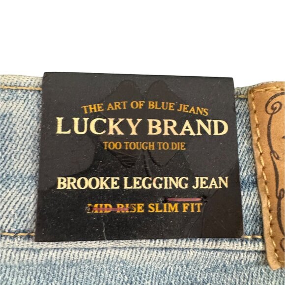 Lucky Brand Brooke Legging Jean Mid Rise Slim Fit Distressed Denim Size 2/26 New - Picture 7 of 10